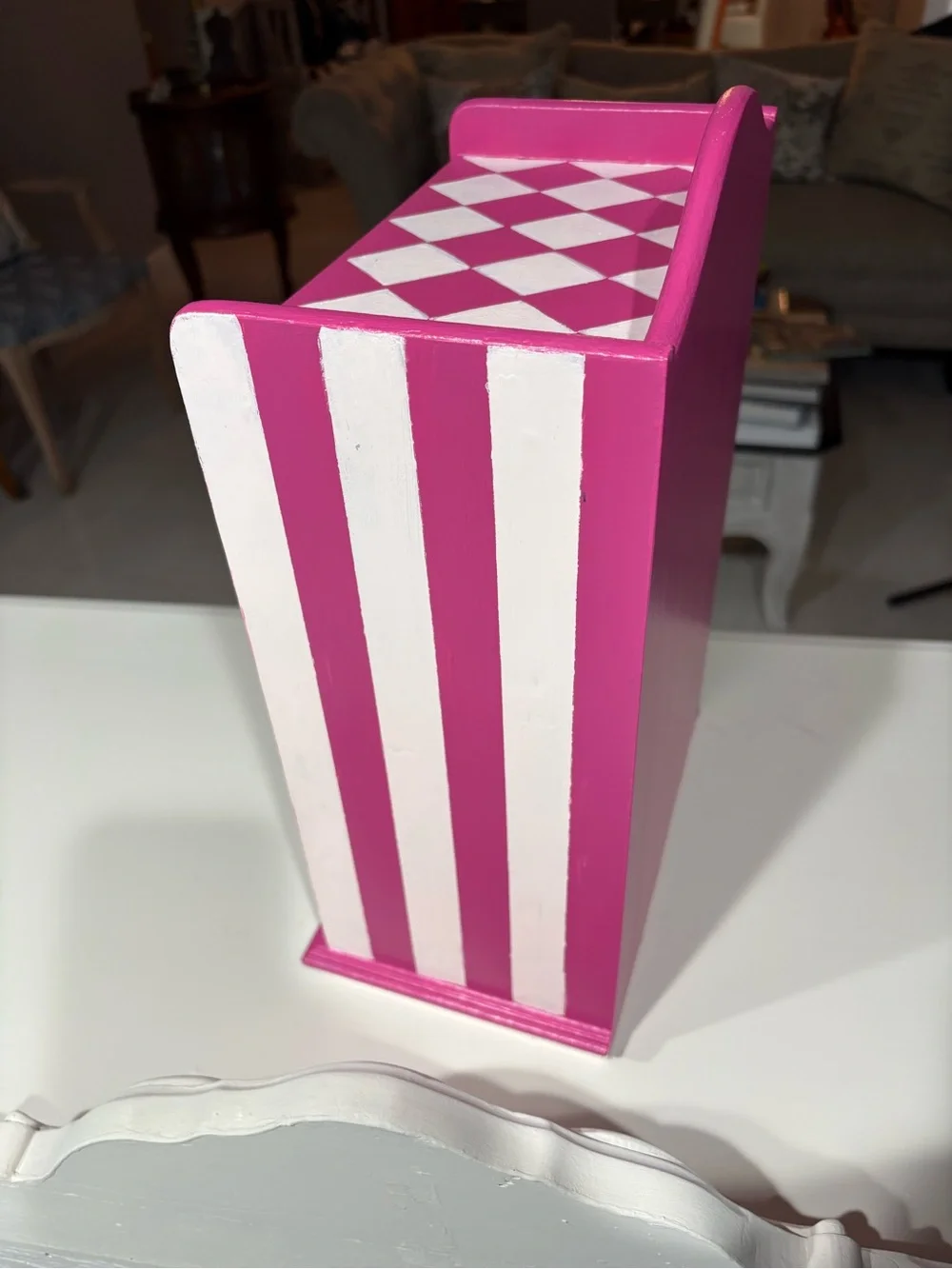 Hand-Painted Pink Whimsical Jewelry Box – 3 Drawer – One of a Kind
